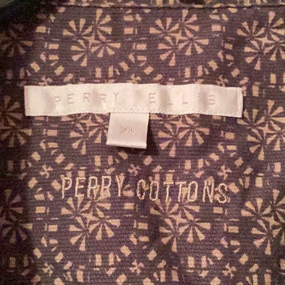 Perry Ellis Cottons Size XL Patterned Button Up Shirt 100% Cotton - Picture 2 of 5